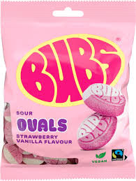 Bubs Goody Sour Ovals Strawberry Vanilla Big Pack 12 x 90g